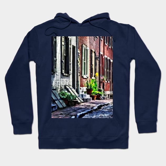 Philadelphia PA - Street With Flower Pots Hoodie by SusanSavad